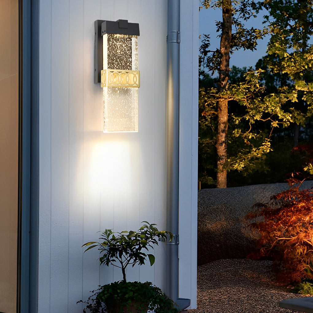 Bubbles Crystal LED Waterproof Black Modern Outdoor Wall Lights