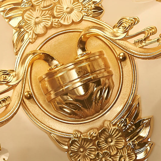 2 Lights Flowers Crystal Glass European-Style Wall Lamp