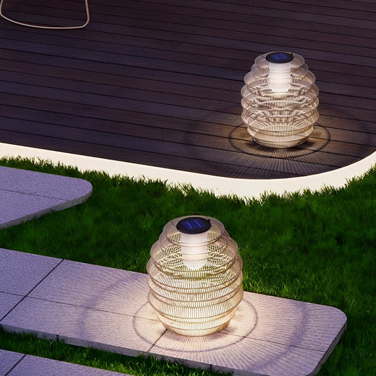 Waterproof Handwoven Rattan Solar Outdoor Lantern