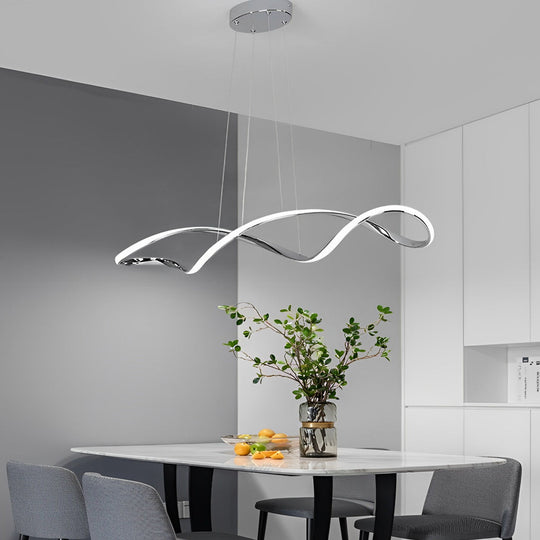 Creative Waves Stepless Dimming LED Electroplated Modern Pendant Light