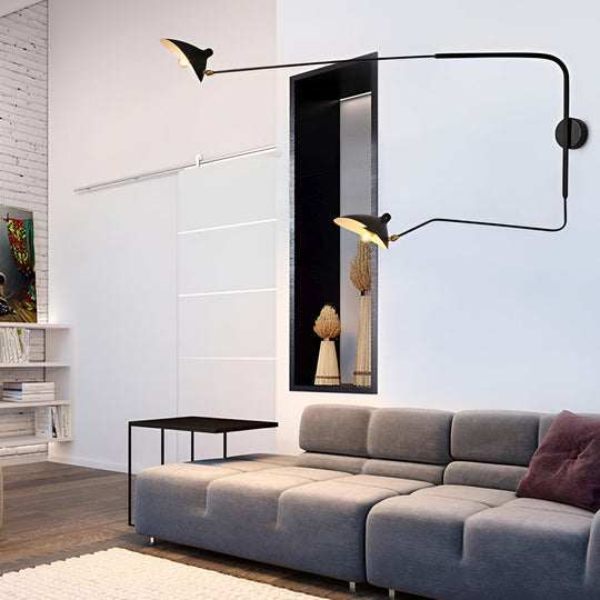 Adjustable Industrial Swing Arm Wall Lamp