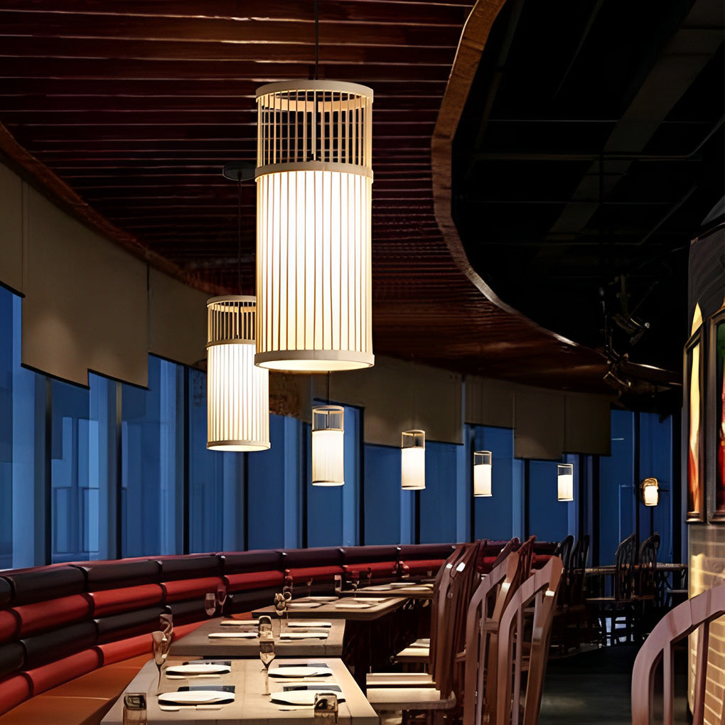 Creative Minimalist Bamboo Hand Woven LED Pendant Light