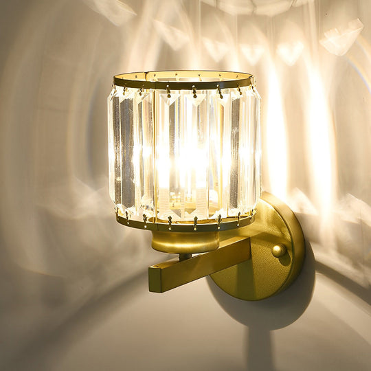 Round Crystal Glass Postmodern LED Wall Lamp