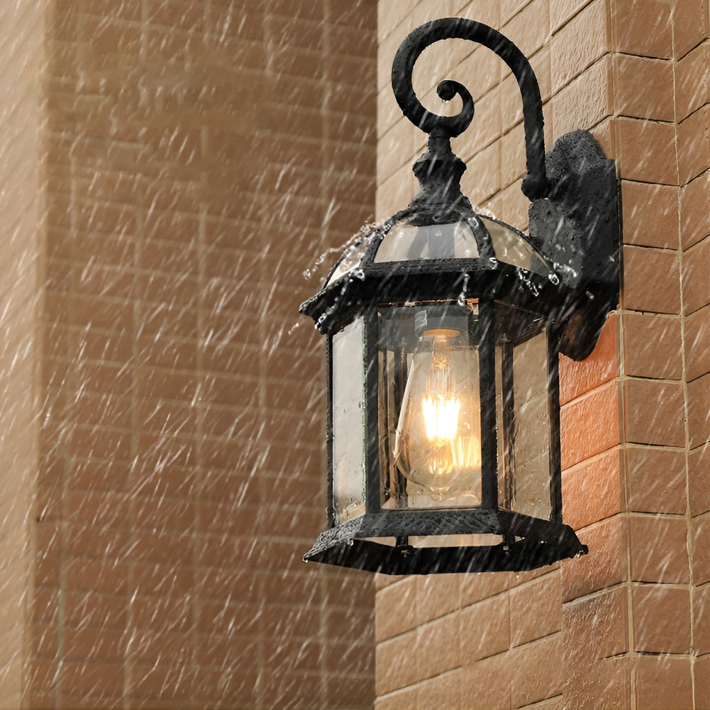 Double-layer Waterproof Glass E27 Vintage Wall Sconce Light