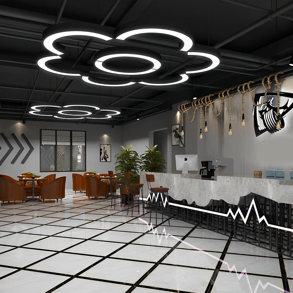 Curved Slim C Shape – LED Pendant Half-Circle Hanging Profile Light for Office and Commercial Spaces
