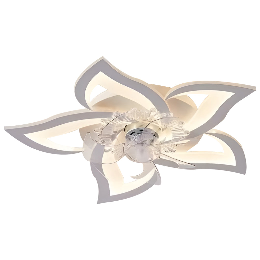Creative Flower Shaped Three-Step Dimming LED Nordic Ceiling Fan Light