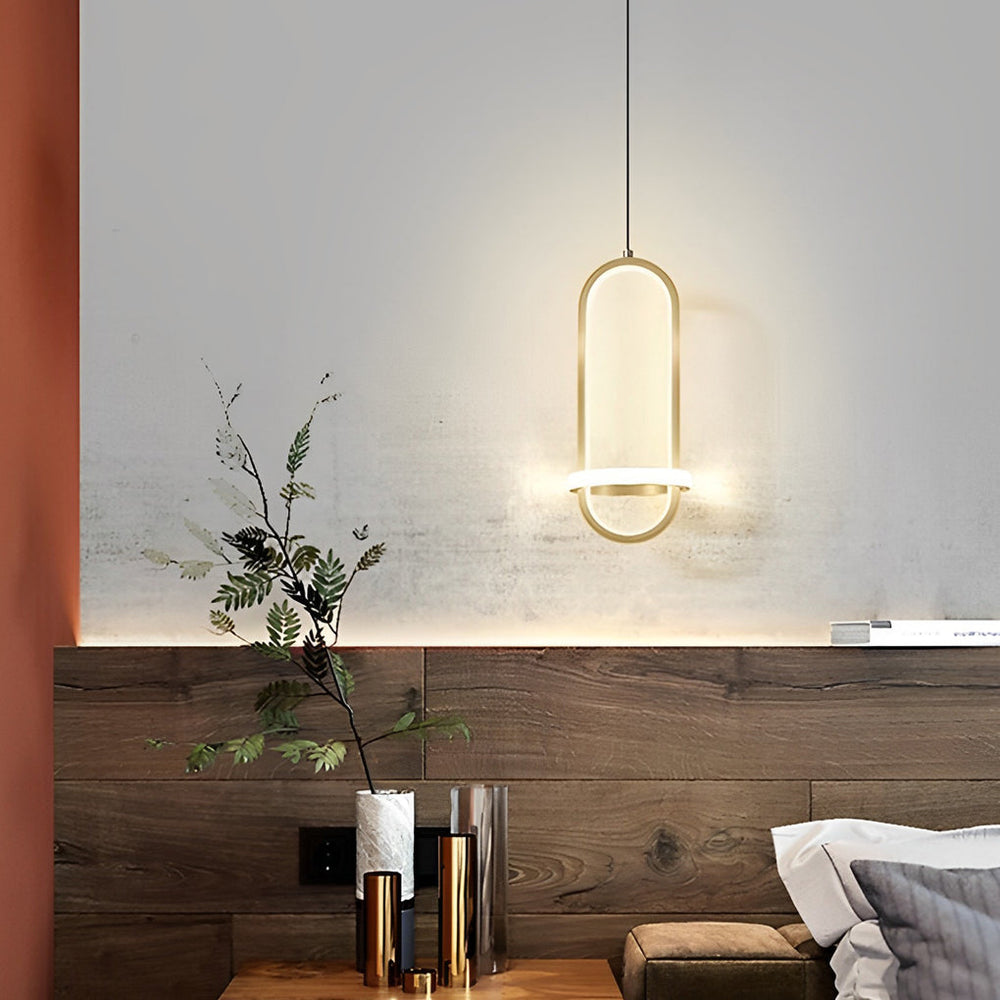 Artistic Rounded Rectangle LED Modern Pendant Lighting Kitchen Island Light