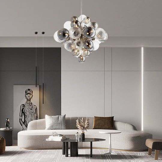 Glass Bubbles Ball Designer Post-Modern LED Chandelier