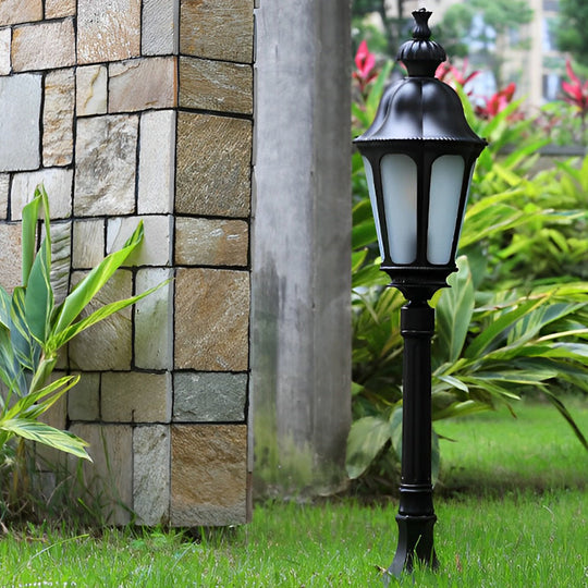 Elegant European Style Black LED Outdoor Pathway Lamp Post