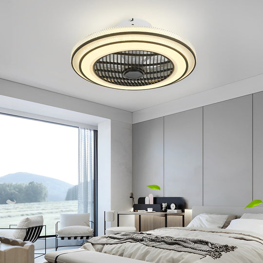 Intelligent Bladeless Ceiling Fan with LED Light and Silent Timer Function