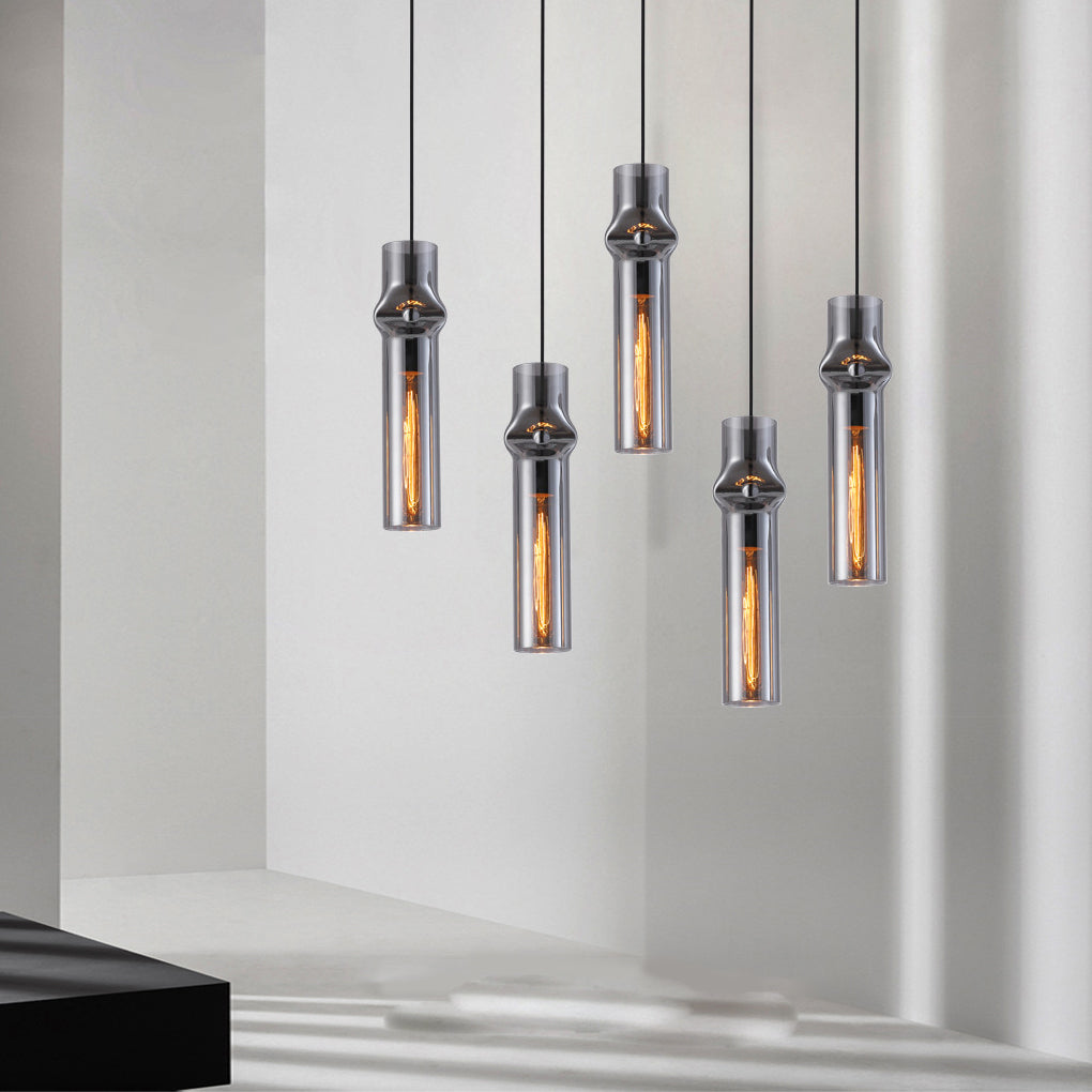 Creative Cylindrical Glass Iron Post-modern Pendant Light
