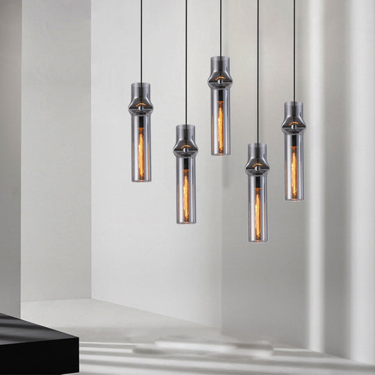 Creative Cylindrical Glass Iron Post-modern Pendant Light