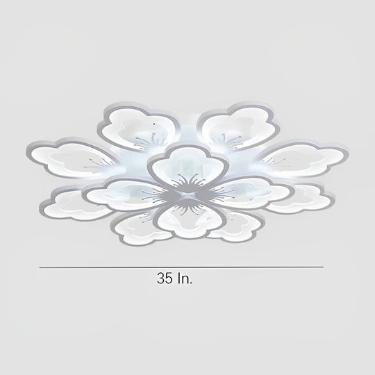 Flower Shaped Dimmable LED White Nordic Chandelier Light – Flush Mount Lighting
