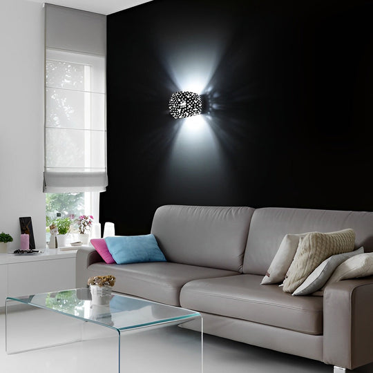 Round Hollow LED Up and Down Modern Wall Lamp