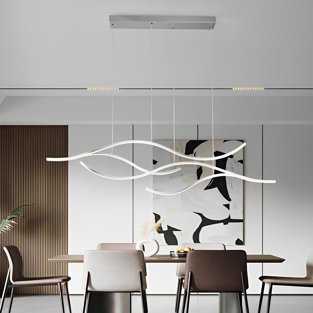 Wave Linear Hanging Branch LED Modern Pendant Light