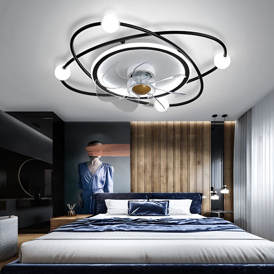 Creative Intelligent Stepless Dimming LED Nordic Ceiling Fan Light