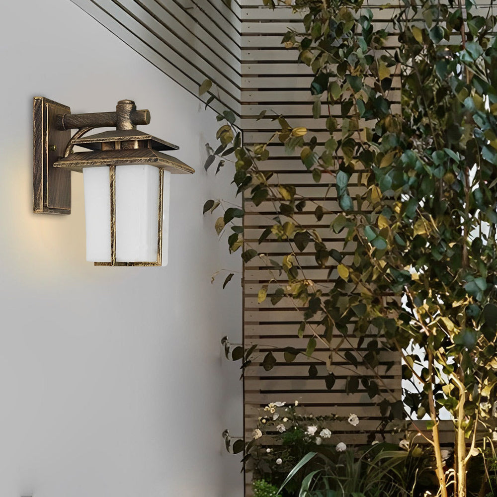 Vintage Glass Aluminum Outdoor Wall Sconce Waterproof European Style