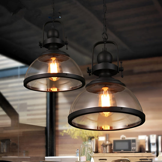 Antique Glass Iron – Retro Industrial Pendant Ceiling Light for Dining Room and Kitchen Island
