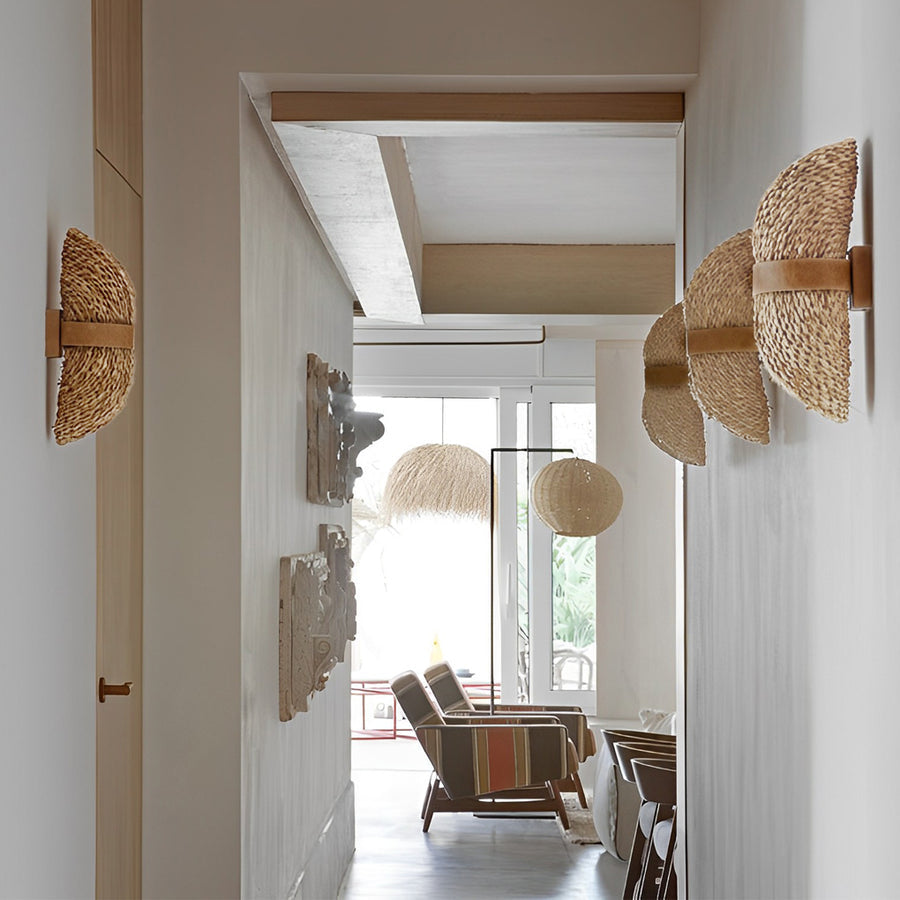 Creative Rattan Wood LED Up and Down Japanese Wall Lamp
