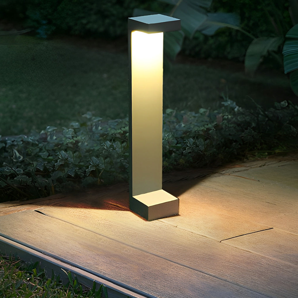 Aluminum LED I-Shaped Pathway Light – Modern Black Waterproof