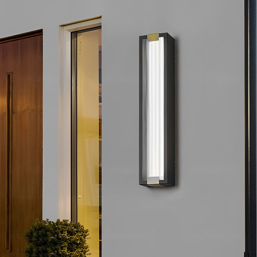 Rectangular LED Waterproof Black Porch Light Modern Outdoor Wall Sconce