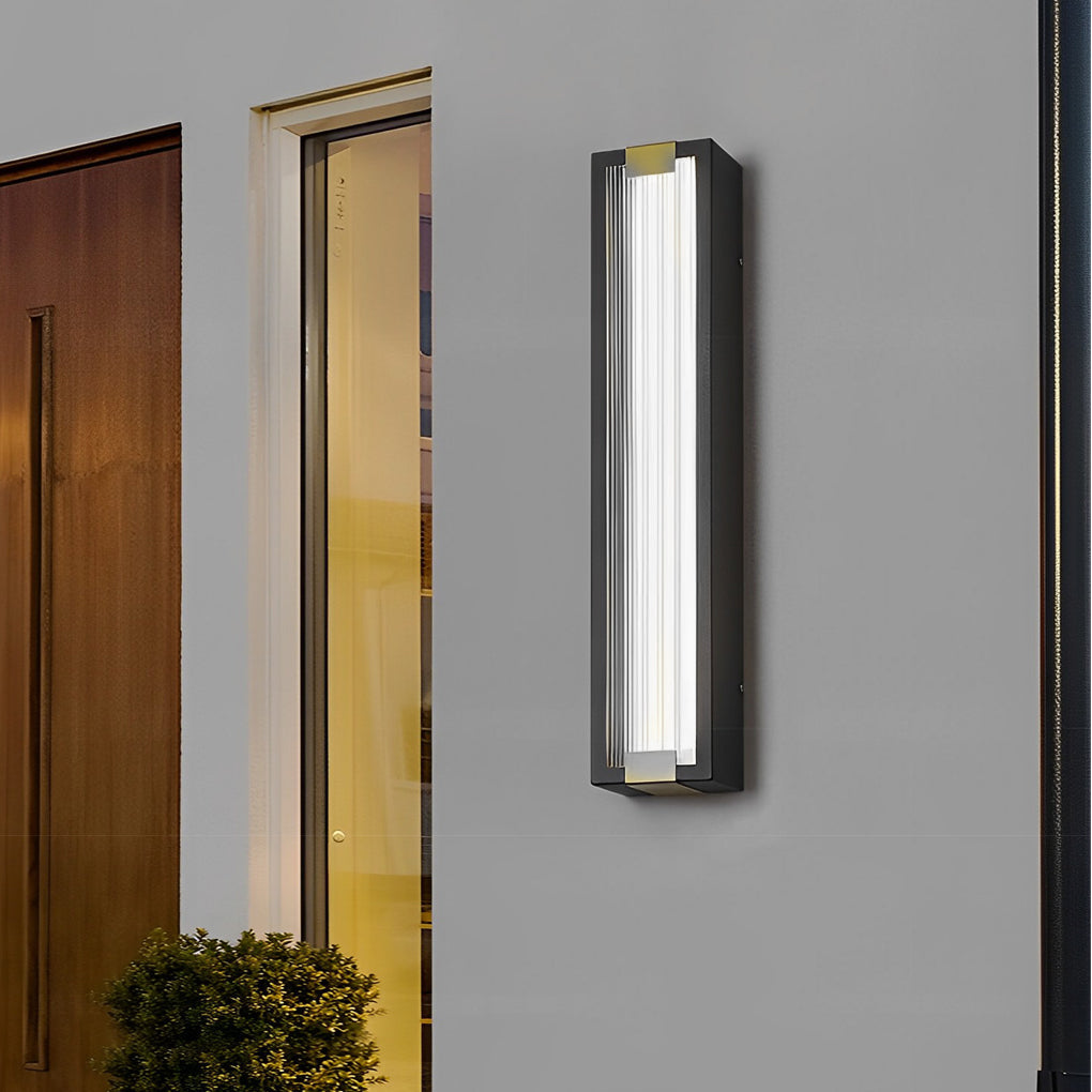 Rectangular LED Waterproof Black Porch Light Modern Outdoor Wall Sconce