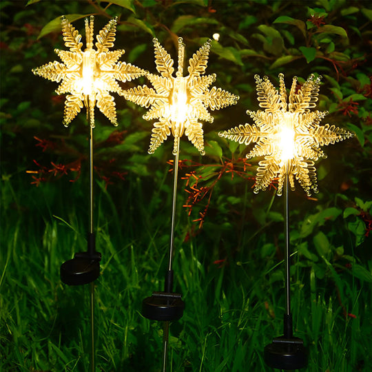 Acrylic Solar Snowflake Lawn Lights 2PCS Set for Festive Outdoor Ambience