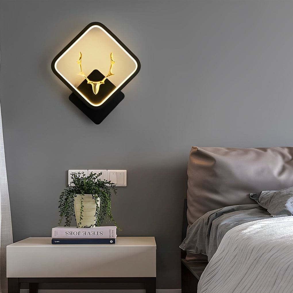 Antler Design Round and Square Modern LED Wall Lamp