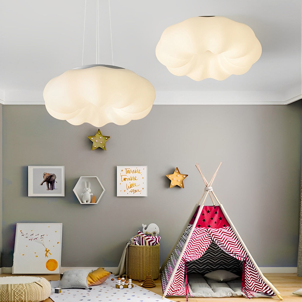Pumpkin Shape Clouds Stepless Dimming LED White Nordic Ceiling Light