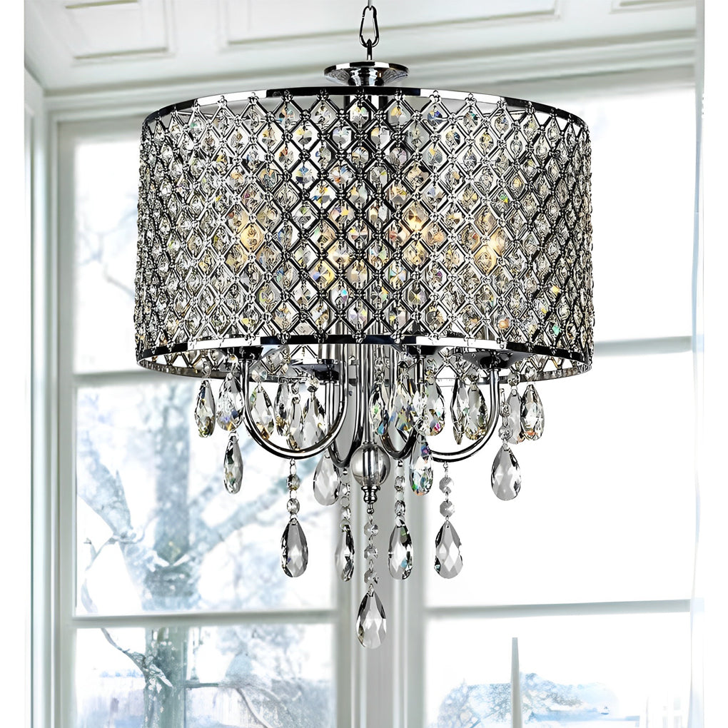 Electroplated Metal Crystal LED Country Chandelier – Kitchen Pendant Light