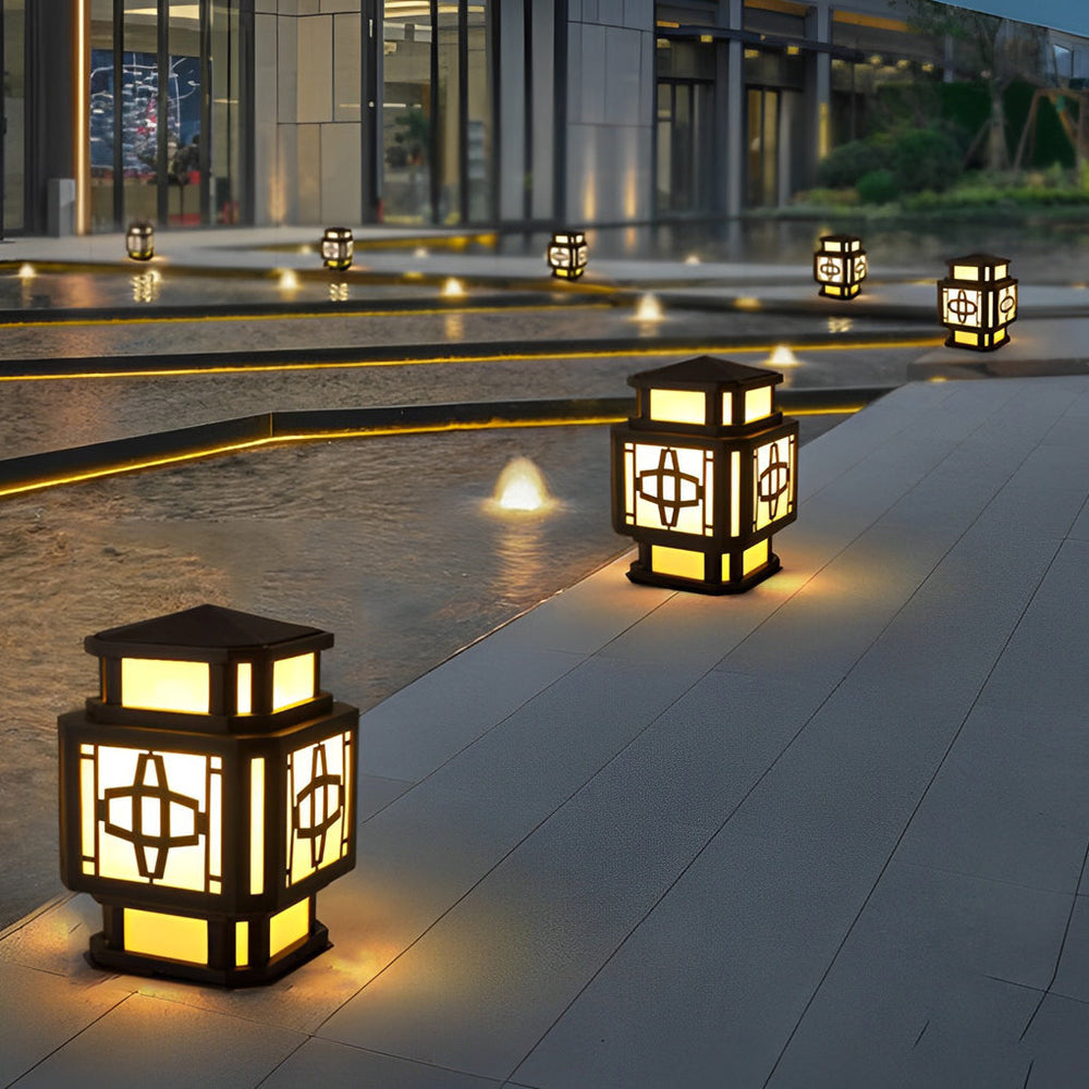 Creative Retro Black Outdoor Deck Post Light with LED