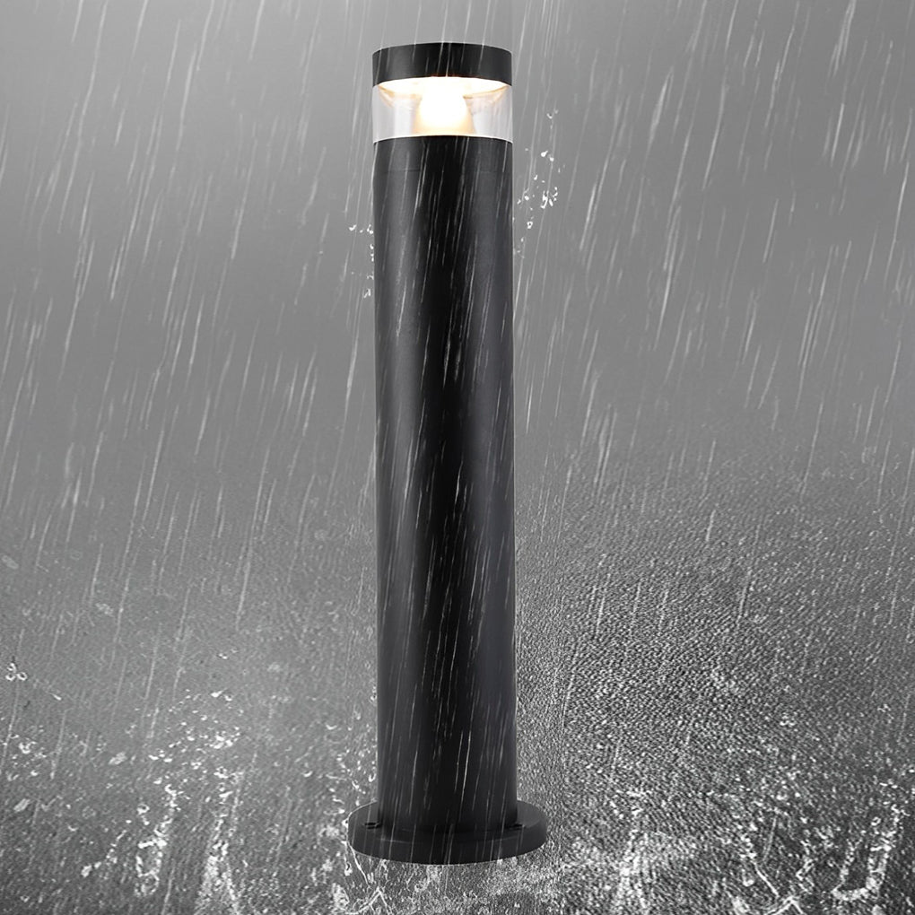 Cylindrical Creative Waterproof LED Black Modern Outdoor Pathway Bollard Lights