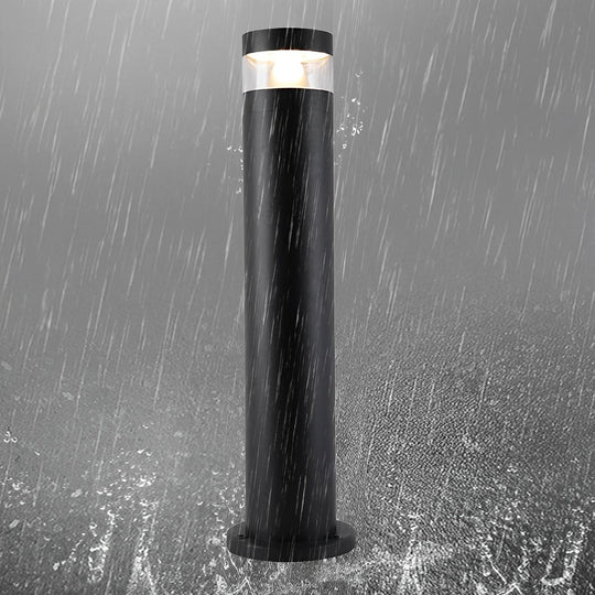 Cylindrical Creative Waterproof LED Black Modern Outdoor Pathway Bollard Lights