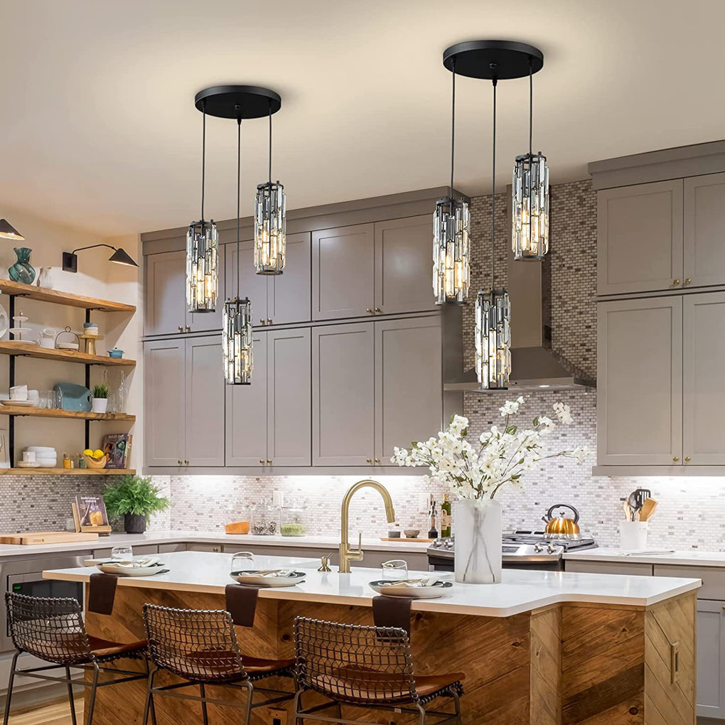 Creative Iron Crystal Glass Industrial Style Pendant Light