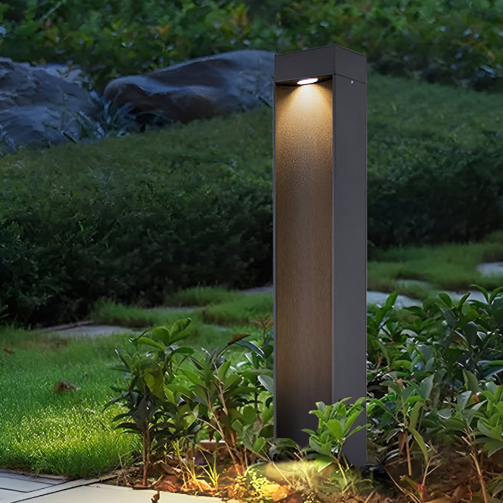 Modern 5W LED Black Outdoor Lawn Light with Open Front and Energy Efficient Design