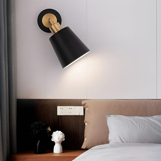 LED 3 Step Dimming Black Nordic Adjustable Wall Sconce Light