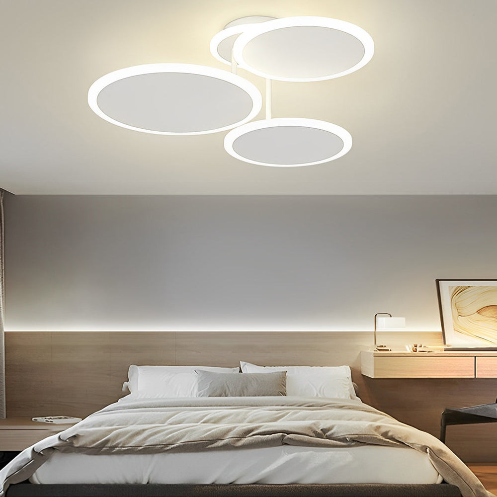 2/3/6 Round Three Step Dimming LED Matte White Nordic Ceiling Light Fixture