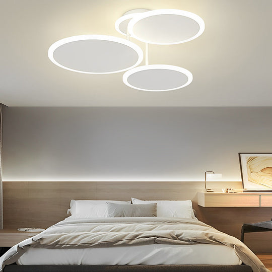 2/3/6 Round Three Step Dimming LED Matte White Nordic Ceiling Light Fixture