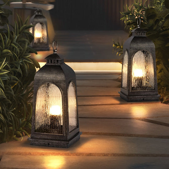 Waterproof Retro Metal Portable LED Outdoor Floor Lamp Lawn Light