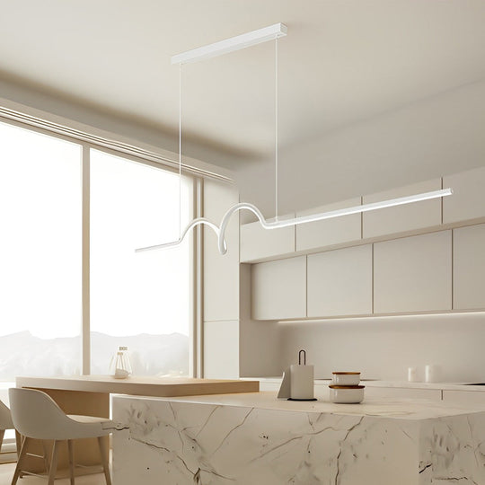 Creative Minimalist Wavy Stepless Dimming Nordic Chandelier with LED Strip