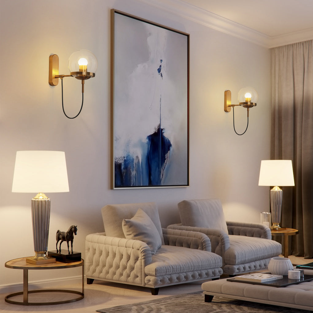 Antique Glass Ball Industrial LED Wall Lamp