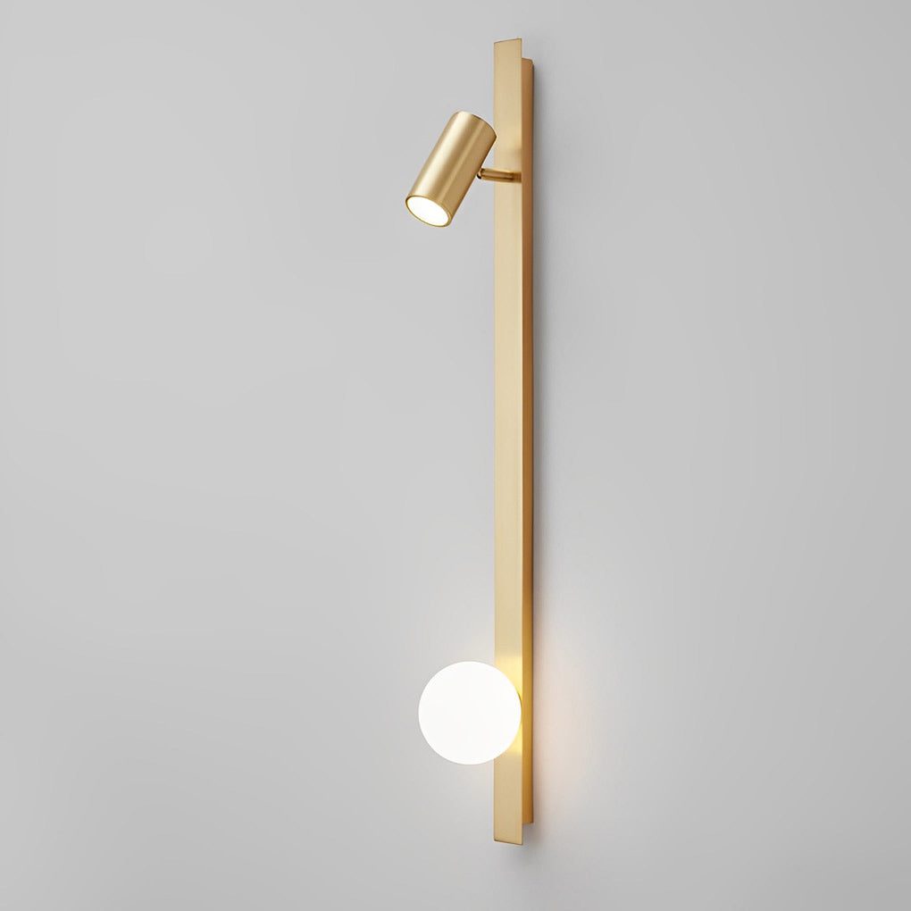 Black and Gold LED Linear Wall Lamp with Adjustable Spotlight