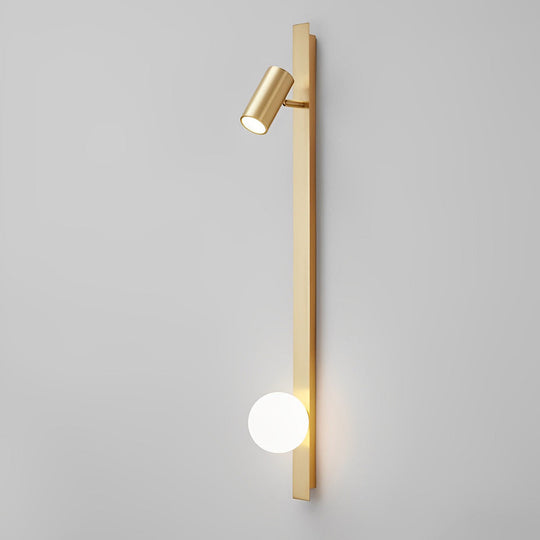 Black and Gold LED Linear Wall Lamp with Adjustable Spotlight
