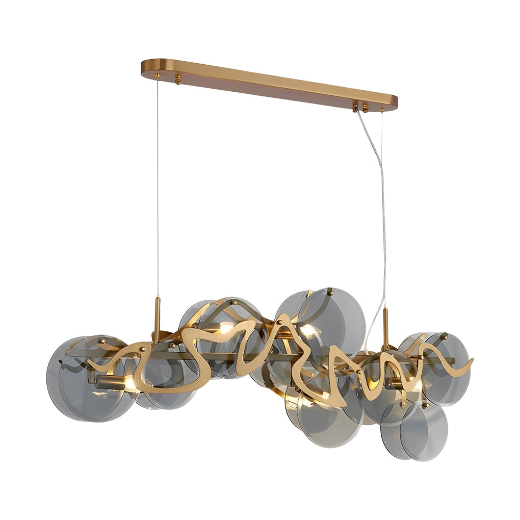 Round Glass Creative Art Iron LED Nordic Chandelier Pendant Light