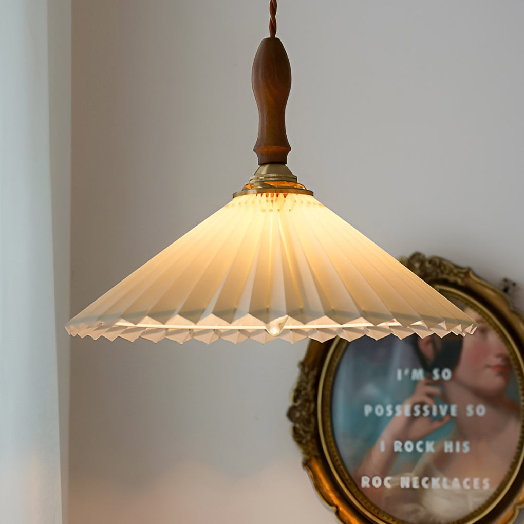 Classic Pleated Nordic LED Pendant and Wall Lamp