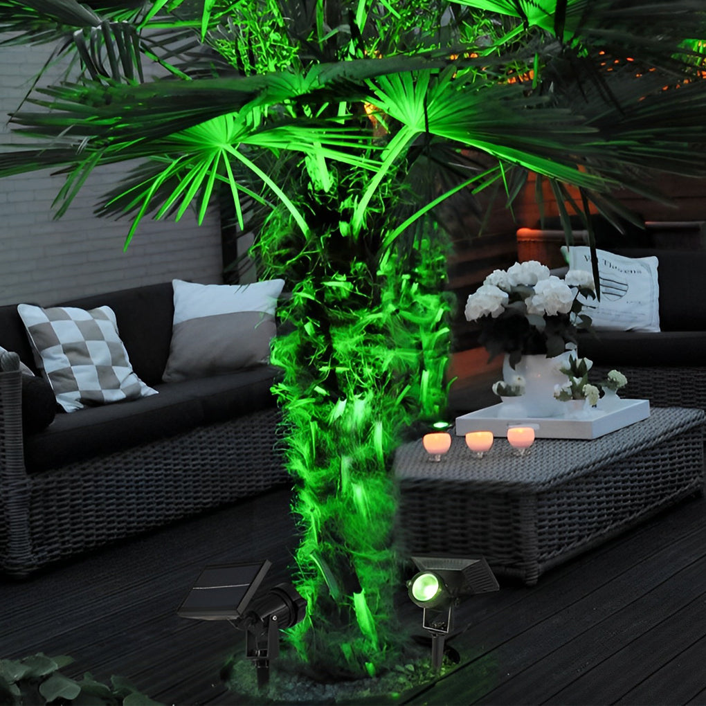 Adjustable Waterproof LED Multicolor Dimmable Solar Powered Spot Light