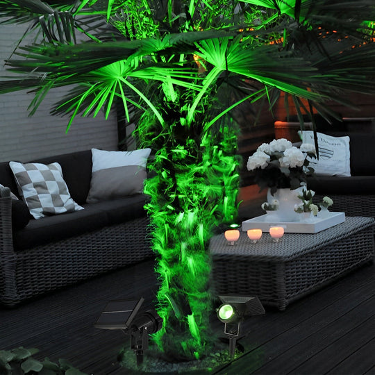 Adjustable Waterproof LED Multicolor Dimmable Solar Powered Spot Light