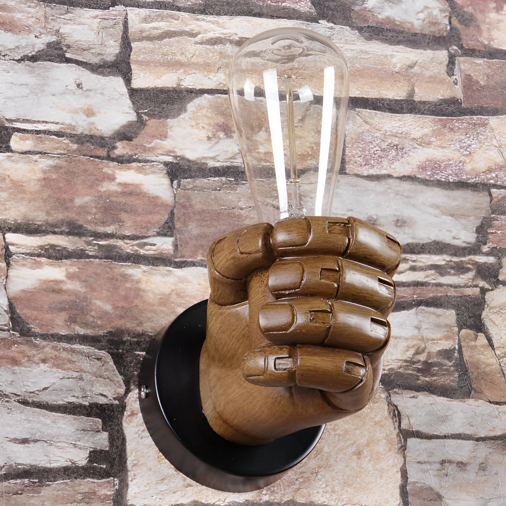 Resin Fist Retro Industrial Wall Lamp