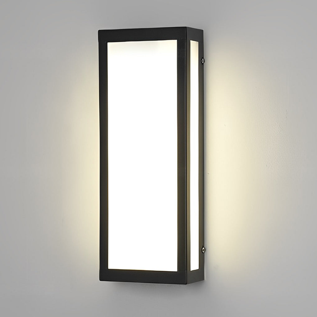 Rectangular LED Waterproof Black Modern Outdoor Exterior Wall Lamp