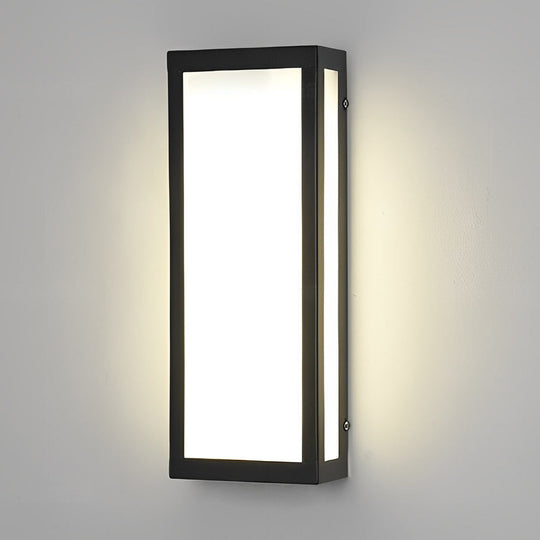 Rectangular LED Waterproof Black Modern Outdoor Exterior Wall Lamp
